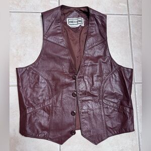 Chess King Vintage Brown Leather Vest